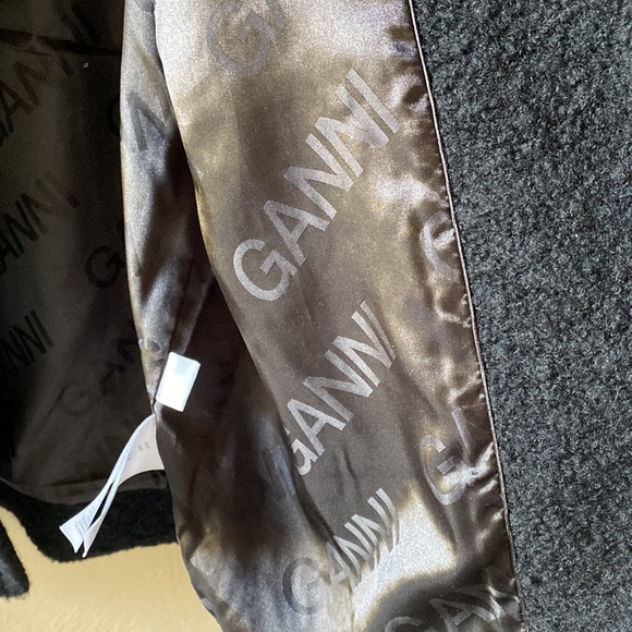 NWT Ganni Boucle Wool Coat Black M 8-10 40EU - Picture 13 of 13